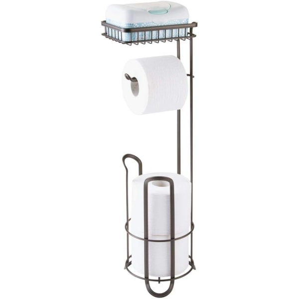 Toiletrulleholder - Fritstående - Ingen boring nødvendig - Loo Roll Holder til badeværelset - Toiletpapirholder Stander