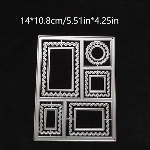 Ram Metall Stansar Kolstål Kant Skärande Stansar för Kort DIY Scrapbooking