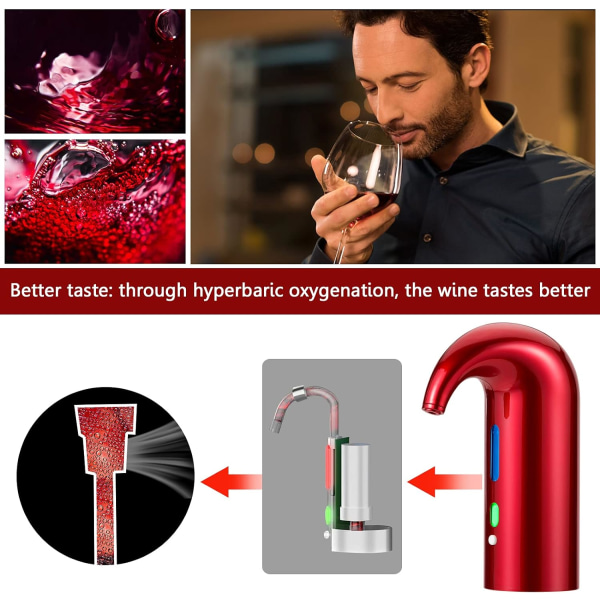 Elektrisk intelligent automatisk vinskænk med vakuumprop, rød- og hvidvinstilbehør til vinelskere.
