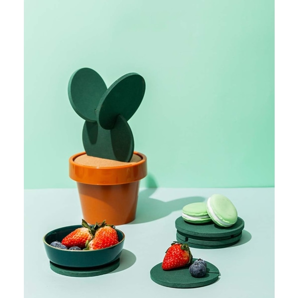 Coasters Creative Cactus Shaped Sæt med 6 stykker