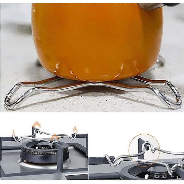 4 stk. Gassreduserere Wokholder Gasswokring Gasskomfyr Gasskomfyrringholder Passer til Wokringholder for Kaffetrakter Gasskomfyr Kjøkken 14*14