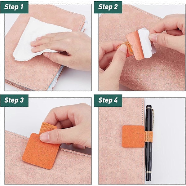 DIY 24 stk. 12 farver selvklæbende penholder elastisk løkke imiteret læder blyant elastisk bånd løkke designet til notesbøger journaler