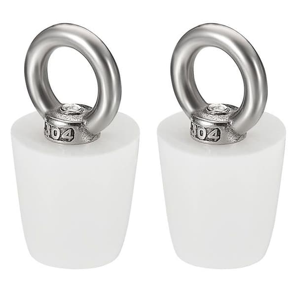 Konisk Propp Silikongummiplugg 19mm til 26mm Solid Badekarplugg med Ring, Hvit 2 stk