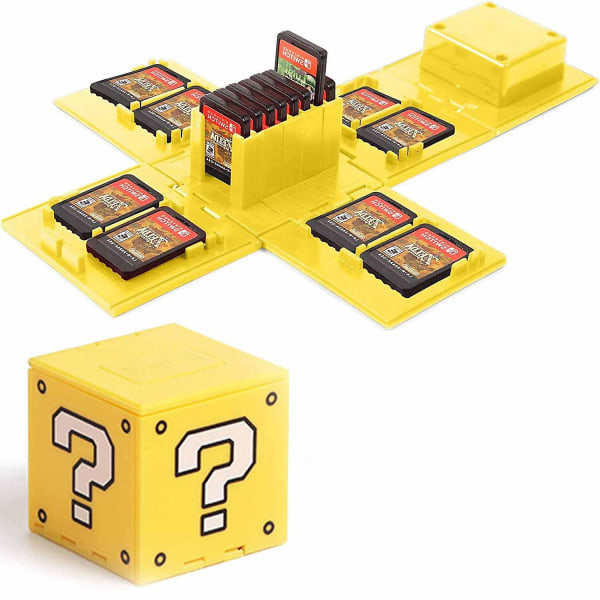 Spilloppbevaringsveske til Nintendo Switch - Switch Game Card Holder Game Storage Cube Game Card Organizer for Nintendo Switch Med 16 spillekortspor