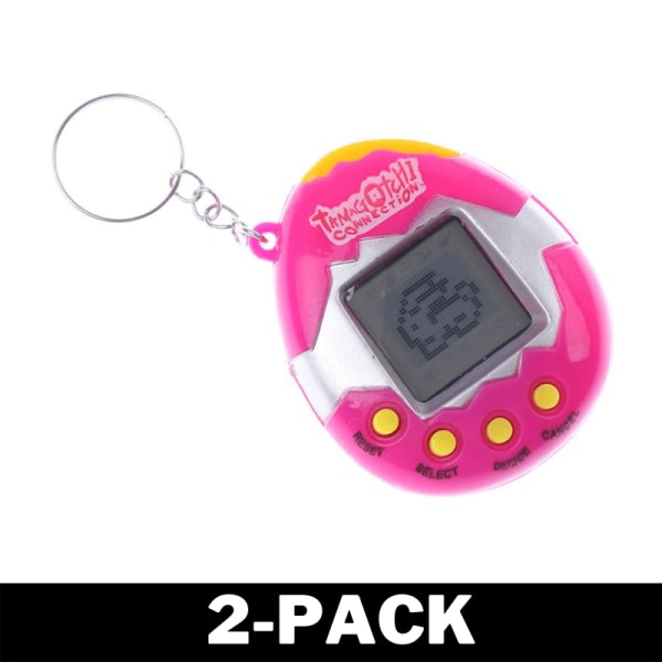 Tamagotchi - Retro elektronisk kæledyr - Pink - 2-Pack