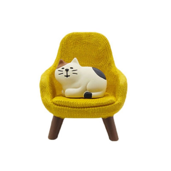 Cartoon Cat Sofastol, skrivebordsdekor Yellow