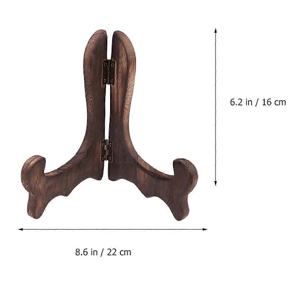 4 stk. tallerken te kake display stativ te kjeks fat staffeli rack skrivebord displayholder for hjemmefest butikk - Størrelse L (brent Paulownia farge)