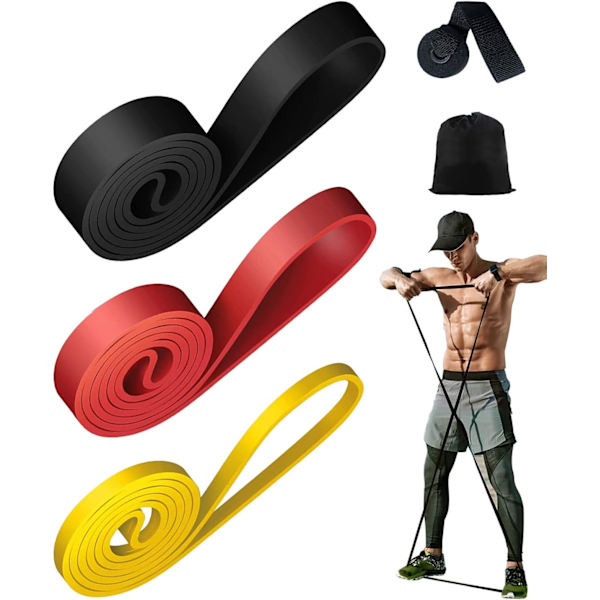 Motståndsband (3 st) Pull Up Bands Gym Bands Motstånd för träning Styrketräning Fitness Pilates Yoga Stretch Toning Pull up Resistance Band