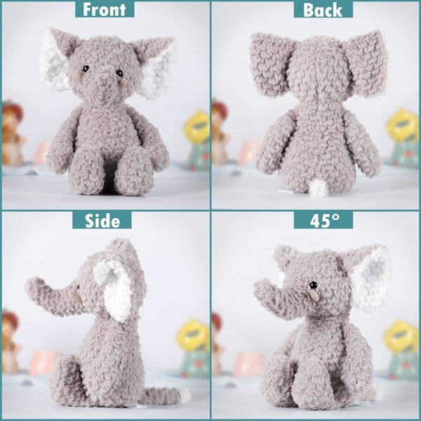 Norsun pehmolelu, 35 cm nallepehmolelu lapsen halin pehmolelu syntymäpäivä, Lil Grey Elephant
