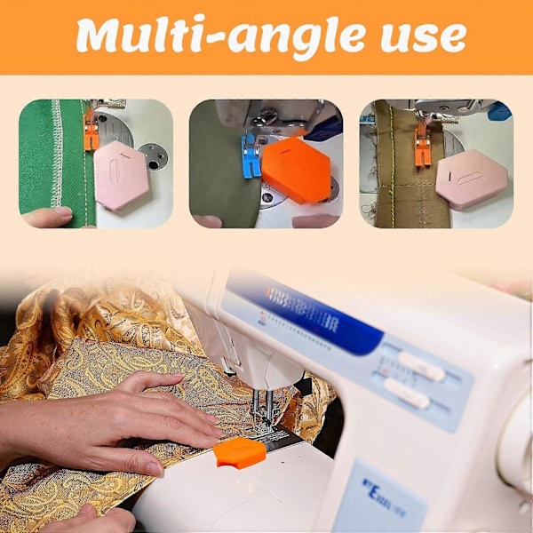 3 st Magnetisk Sömnadsguide för Symaskin, Multifunktionell Polygonal Fållguide med Skala, Universellt Sytillbehör & Material