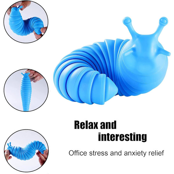 Leksak Ledig Stressiga Leksak Blå, Leksak, Jumbo Sniglar Vänlig Ledig Snigel Stressavlastning Sensoriska Leksaker Fingertopp Leksaker för Barn Vuxna Present