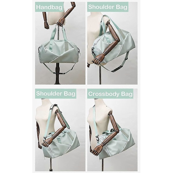 Gymtaske til kvinder, lille rejsetaske med skorum, duffelbag til sport, weekend, svømning, sort-s Grey S