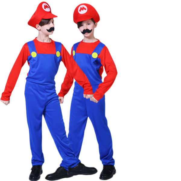 Halloween muskelkostyme Cosplay barnekostyme Avengers Anime-kostyme (Mario gutt rød) M
