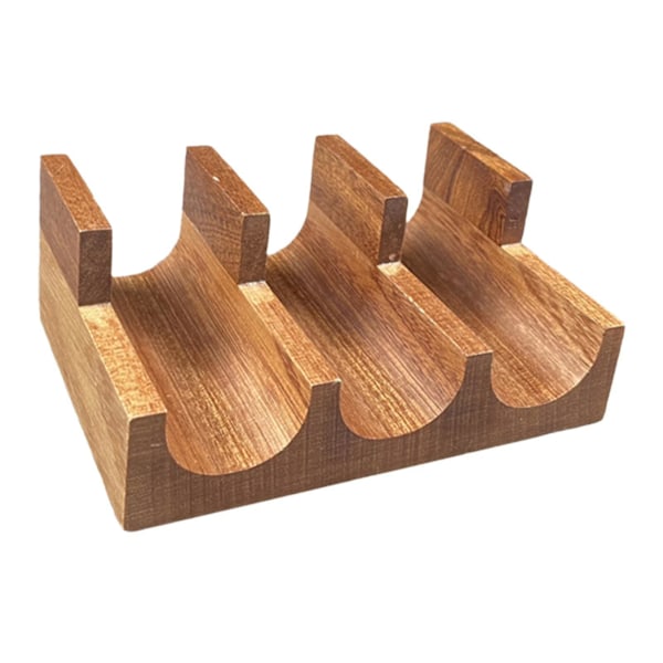 Puinen sushiteline, sushitarjoilulautanen, tarjoiluastian teline, tacoteline ravintolaan Wood 3 Grid