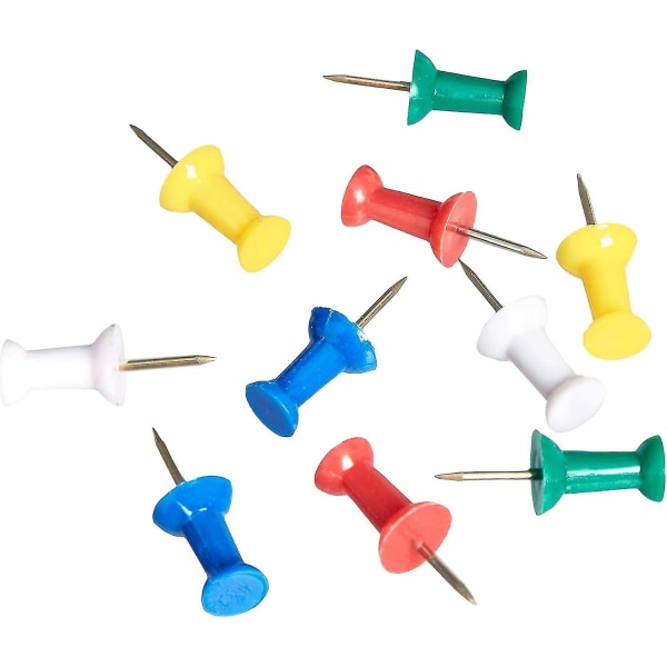 Trykknapper, assorterede farver, stålspids, 200-pak