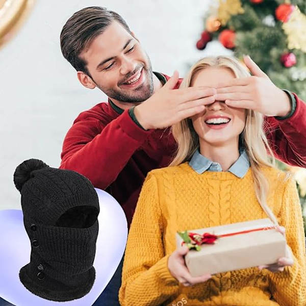 Talvinen lämmin neulottu hattu ja kaula lämmitin sarjat