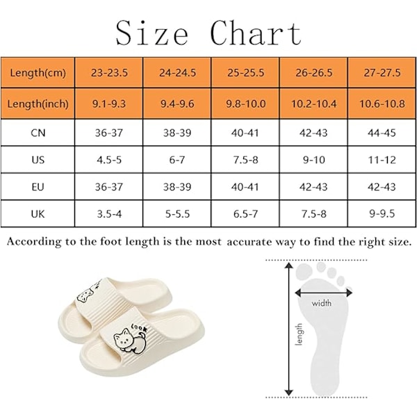 Kvinder Mænd, Skridsikre Brusebad Værrelses Tøfler, Bløde Flip Flops med Tøfler Til Indendørs Hjem Have, Søde Katte Trykte Piger Sliders 5-5.5