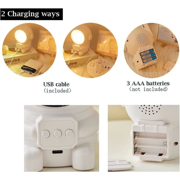 Nattlampa Projektor För Barn Stjärna Astronaut Projektor Med 9 Sånger 8 Mönster, 4 Färger, 360 Graders Rotation Nattlampa Presenter För Flickor Pojkar