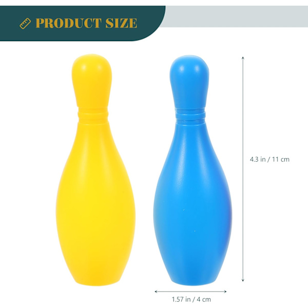 Bowlingset för barn, Mini leksaksbowlingset Trädgårdsklubbor Spel inomhusfestspel 10 st pinnar Spel med 2 bollar för barn 3+ år