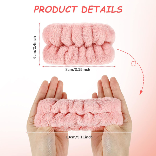 4 par handduksband i mikrofiber handduksband för att tvätta ansiktsabsorberande svettband för att förhindra vätskespill (brun,