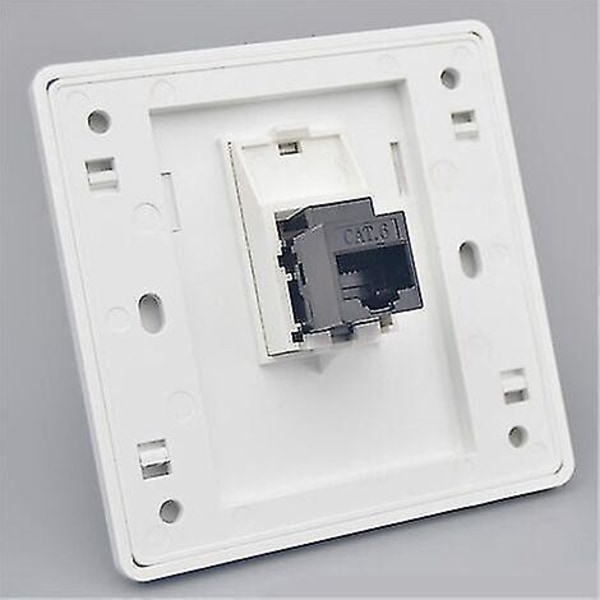 Kvinde til kvinde Cat6 Gigabit dobbelt pass netværk væg stikkontakt Rj45 Lan Faceplate internet lige strømstik, 86x86mm 1stk Hy