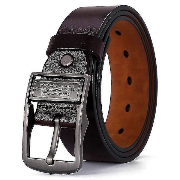 Plus Størrelse 130 140 150 160 170cm Ko Læder Luksus Rem Herrebælter Til Mænd Klassisk Spænde Læderbælte Herrebælter 110cm Red Brown