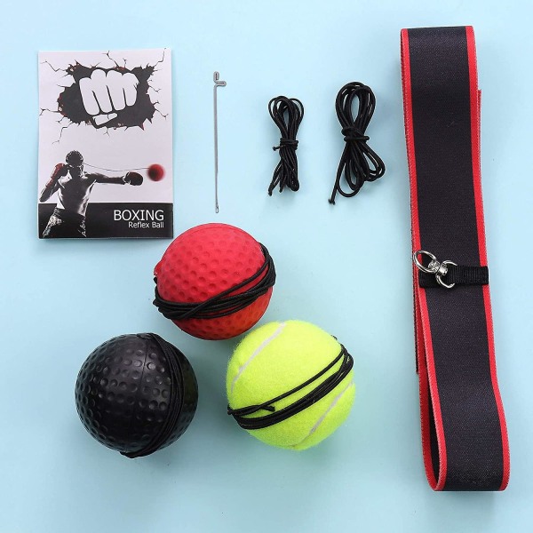 Bokserefleksbold, 3 niveauer Activpulse Refleksbold med justerbart pandebånd, boksetræner til hånd-øje koordination