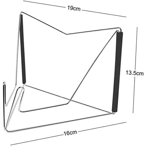 Bogstøtte, Fold-n-Stow Metal Bogstand Justerbar og Bærbar Læsebogsstøtter Multifunktionel Stativholder (Sort)