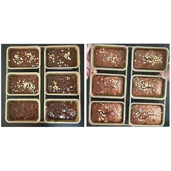 Hiiliteräksinen Mini Leipävuoka 6/18 Kololla Brownie Leivonta Leivinpelti Tarttumaton Neliönmuotoinen Uunivuoka Helppo Irrottaa