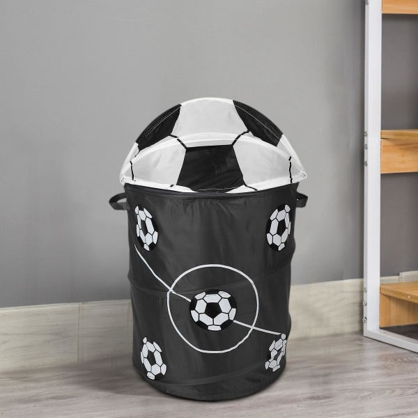 Fotbollsmodellering Hopfällbar tvättkorg Lagring Fat Förvaringsfat Polyester Tyg Leksak Sto