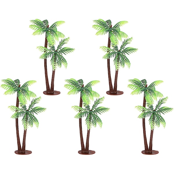 2024 Palm Tree Cake Decoration Small Bonsai Beach Decoration Inflatable Artificial 5 Piece Palm Tree Miniature Flower Pot Diy Decoration