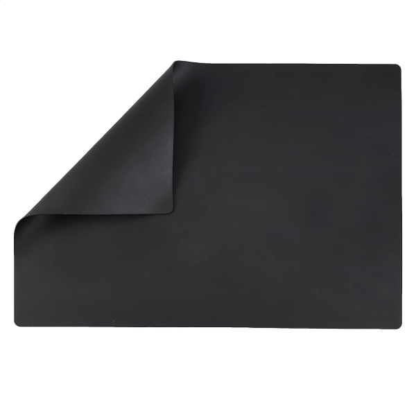 Kommersielle silikonmatter, benkebeskytter, kjøkkenbenkematte, sett med 2, flerbruks, rektangulær, svart, 63,5 cm x 43,1 cm