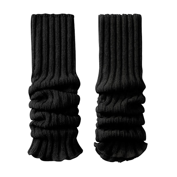 1 par benvarmere sokker   Passer til høye elastiske strikkevarer Langtidsbruk Dekorer Hold varmen Komfortable kvinner Ekstra lange tunge slouch bomull H Black One Size