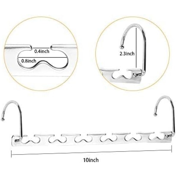 6 kpl tilaa säästäviä henkareita, ruostumatonta terästä, kestäviä taika-henkareita vaatteille, kannettava vaatekaapin säilytysteline housuille, takille ja puvulle