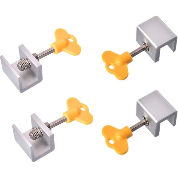 4 Pieces Adjustable Window Door Safety Lock, Aluminum Alloy Sliding Window Latches, For Child Safety Anti-theft Protection