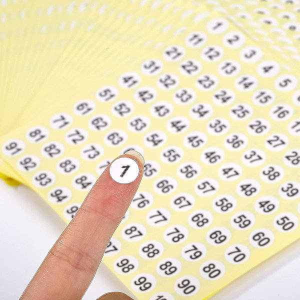 100 arkkia numerotarroja S 1-100 numerot Ro S 0,4 tuuman pieni itseliimautuva numerotarra
