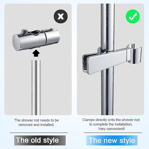 Justerbar brusehovedholder Universal 18-25mm Glidebar 45 Rotation Brusehoved Skinneholder