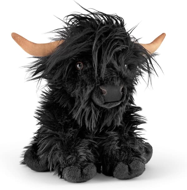 Sort Highland Ko Plush Legetøj 22 cm