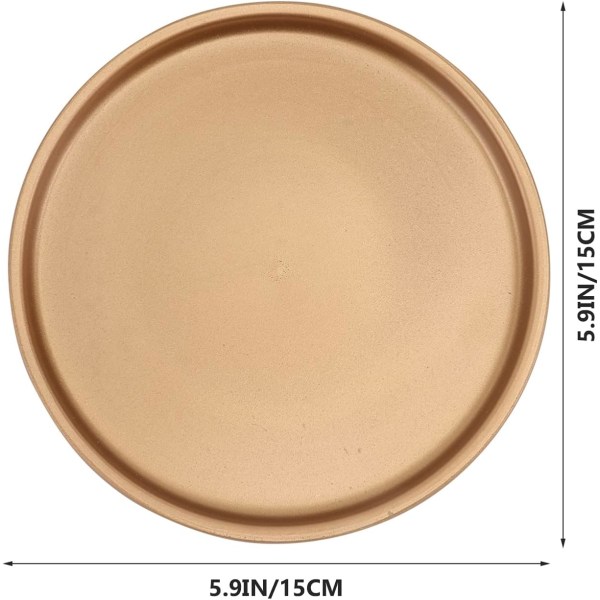 Planteunderkop 2 stk. Keramik Planteunderkop Blomsterpotteskål Plantebakker Runde Plantebakker Drypbakker Blomsterplantepottepallet til Indendørs Udendørs (Guld)