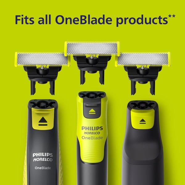 3-pakke barberblader som er kompatible med Philips Oneblade Replacement One Blade Pro Blades Men （Model QP25XX QP26XX QP65XX ）