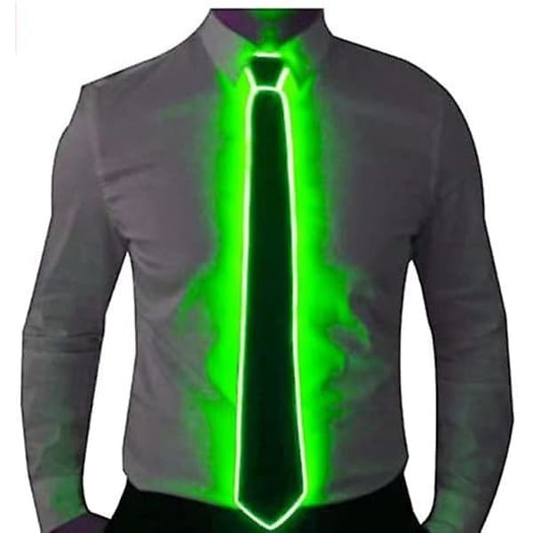 (Grøn) LED lysende slips lysende slips neon lys Led slips Led lysende slips cool og nyt slips egnet til fest