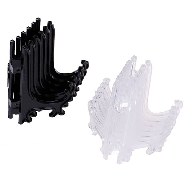 12 st displayställ staffli tallrikshållare bildkonst plast Black