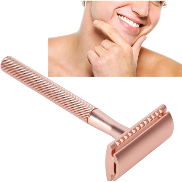 Dubbelsidig säkerhetshyvel, premium miljövänlig hyvel återanvändbar våtrakning rakapparat kit traditionell manuell metall för män kvinnor perfekt