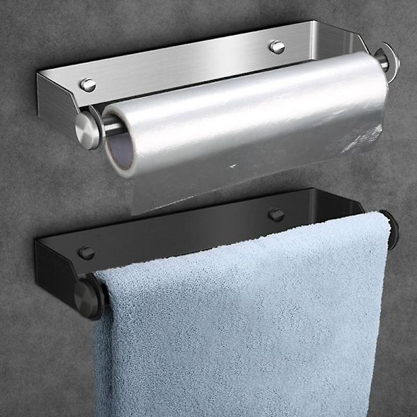 Papirhåndkleholder, rustfritt stål papirdispenser, sølv