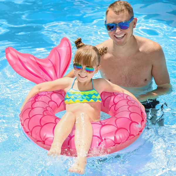 Svømmering for barn 4-8 år, gjennomsiktig flytende svømmering, oppblåsbart svømmeringrør for barn Svømmebasseng Vannsport