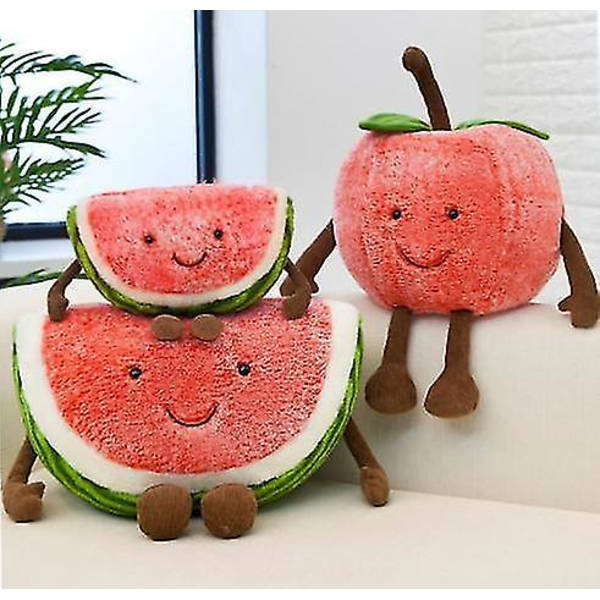 Vattenmelon Plysch Fylld Plysch Mjuk Leksak Armstöd Kudde Mjuk Söt Vattenmelon Kudde