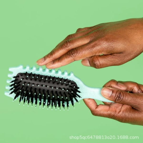 Curly Hair Styling Brush Curling Brush Den elastiske krøllete hårbørsten brukes til å gre, forme og style krøllete hår. Unisex, ikke lett å trekke (1 stk) - Green