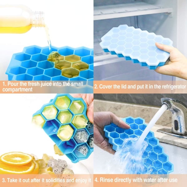 Isbitbrett med lokk 37 avlukker Food Grade Isfryser Silikon isbitmaskin til frosne drinker til hjemmebaren