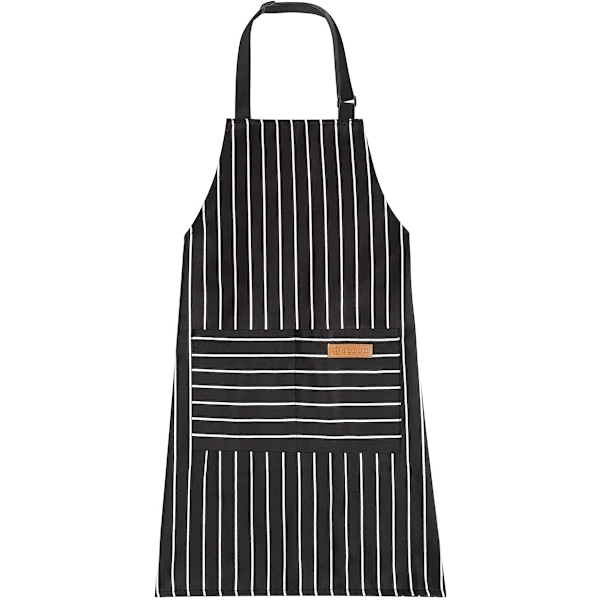 Förkläden för kvinnor med fickor Unisex Vuxna Matlagning Bakning Kök Kock Bomulls Förkläde Justerbar Bib