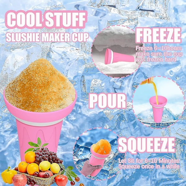 Slushie Maker Cup Diy Slushie Maker Iskopp Klypekopp Sommerkjøler Smoothies Kopp Dobbelt Lag Klem Kopp Slush Maker Kopp For Barn Og Voksne (li